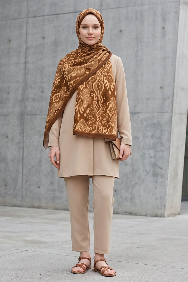 Batik Desenli Soft Şal