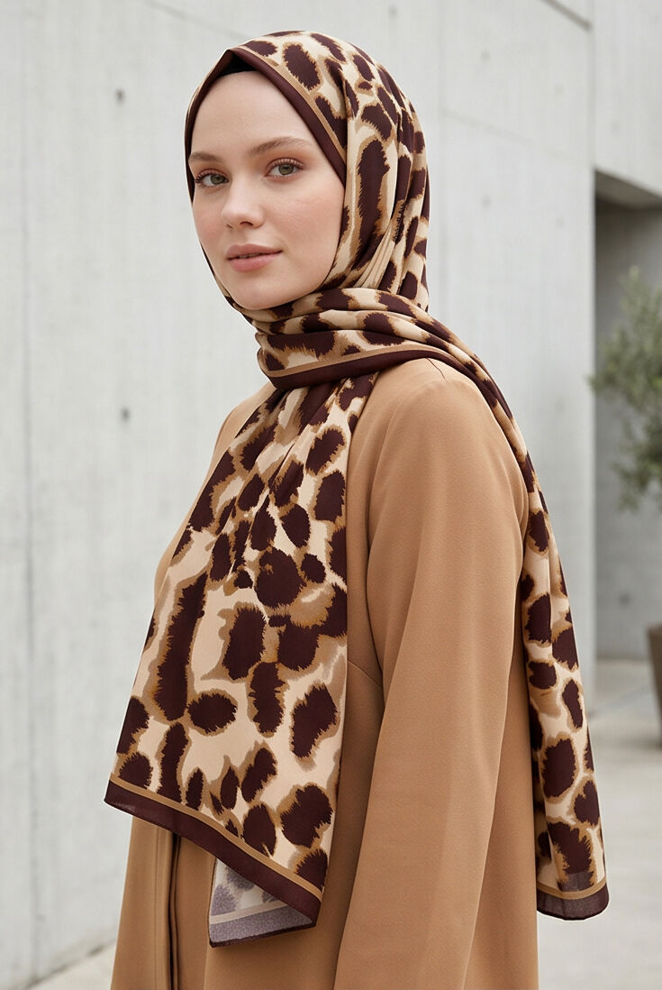 Leopar Desenli Soft Şal