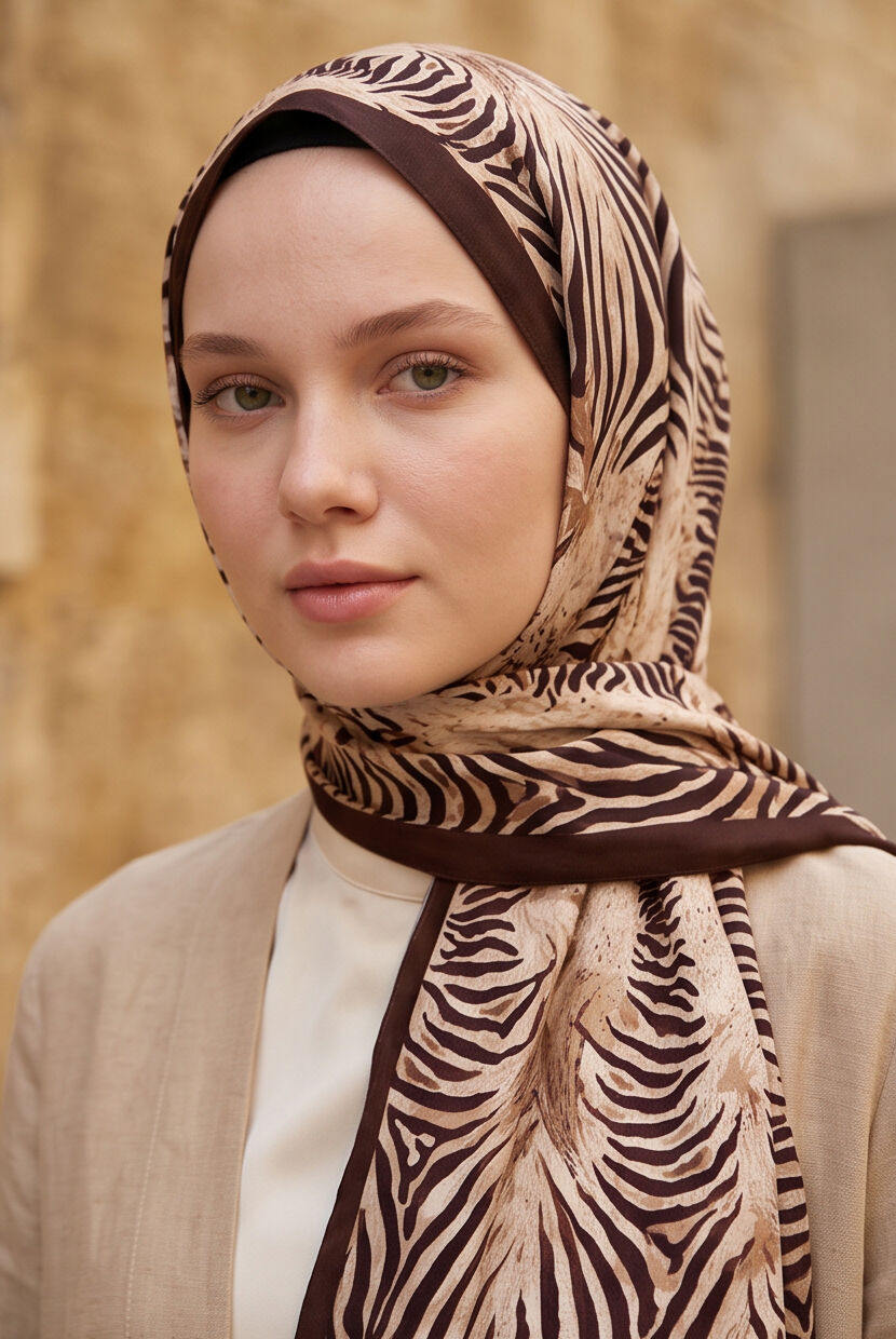 Zebra Desenli Soft Vual Şal